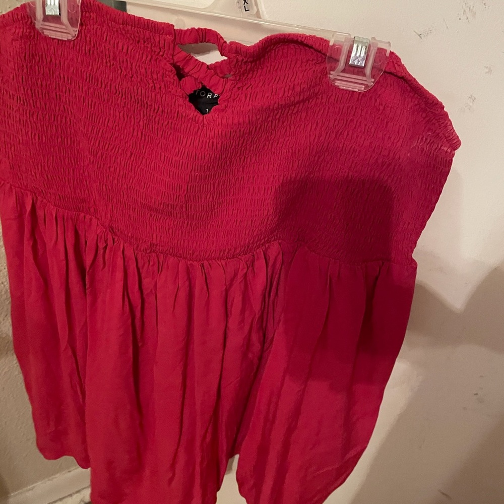 Red strapless Torrid top